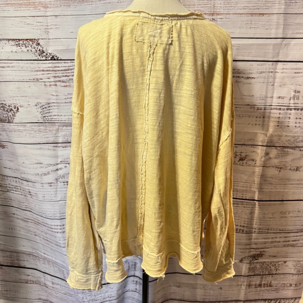 Free People Yellow Distressed Sweatshirt - Picture 3 of 8